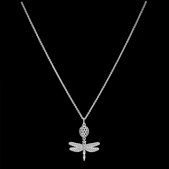 Rare and Retired Pandora Dragonfly Necklace Pendant - Picture 1 of 7